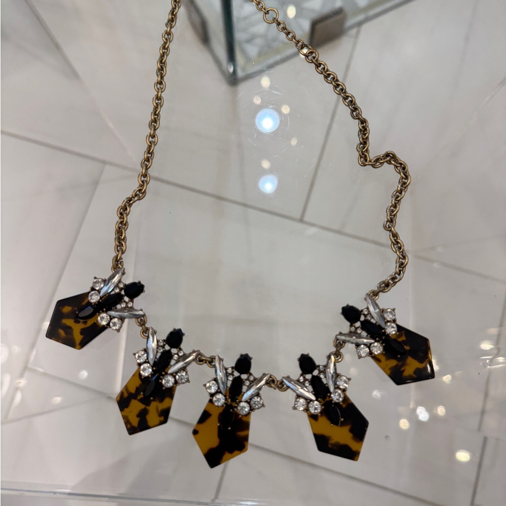 J Crew Tortoise Crystal Necklace